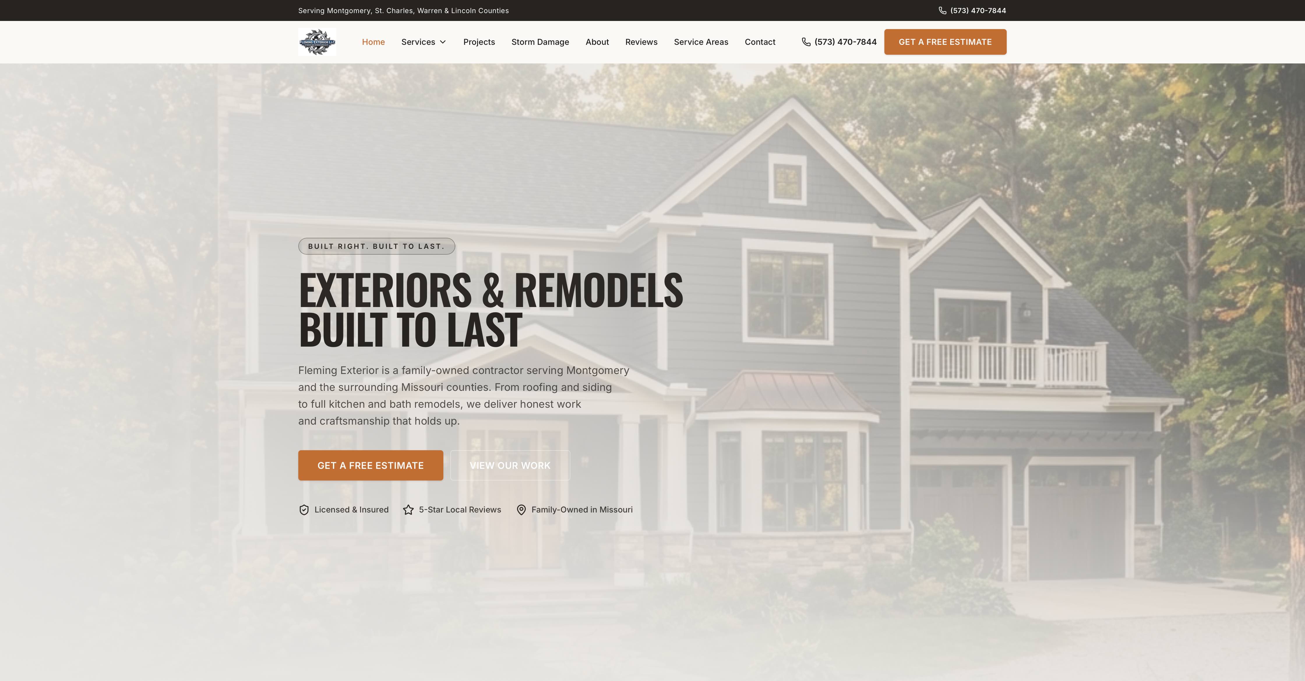 Fleming Exterior LLC website by Tech Turtle