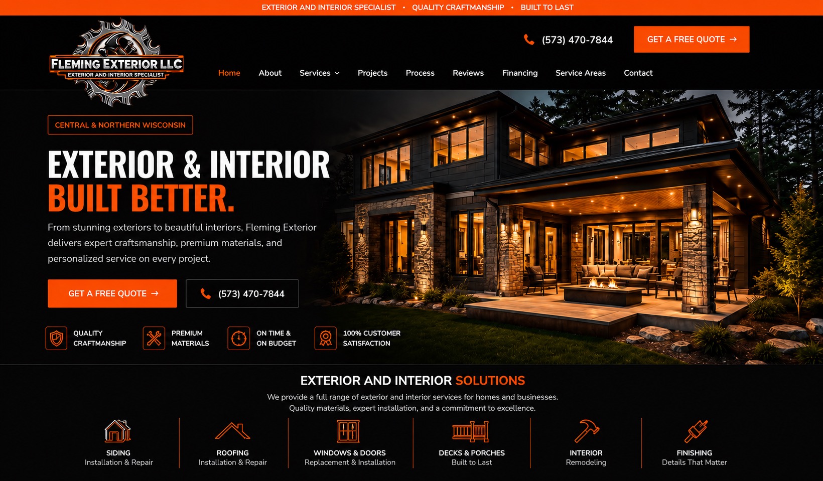 Fleming Exterior LLC website designed by Tech Turtle