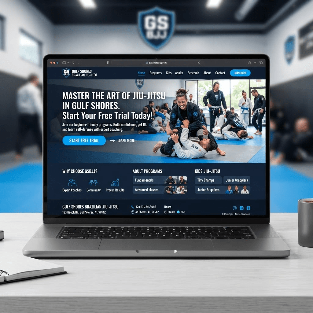 Gulf Shores Brazilian Jiu-Jitsu website designed by Tech Turtle