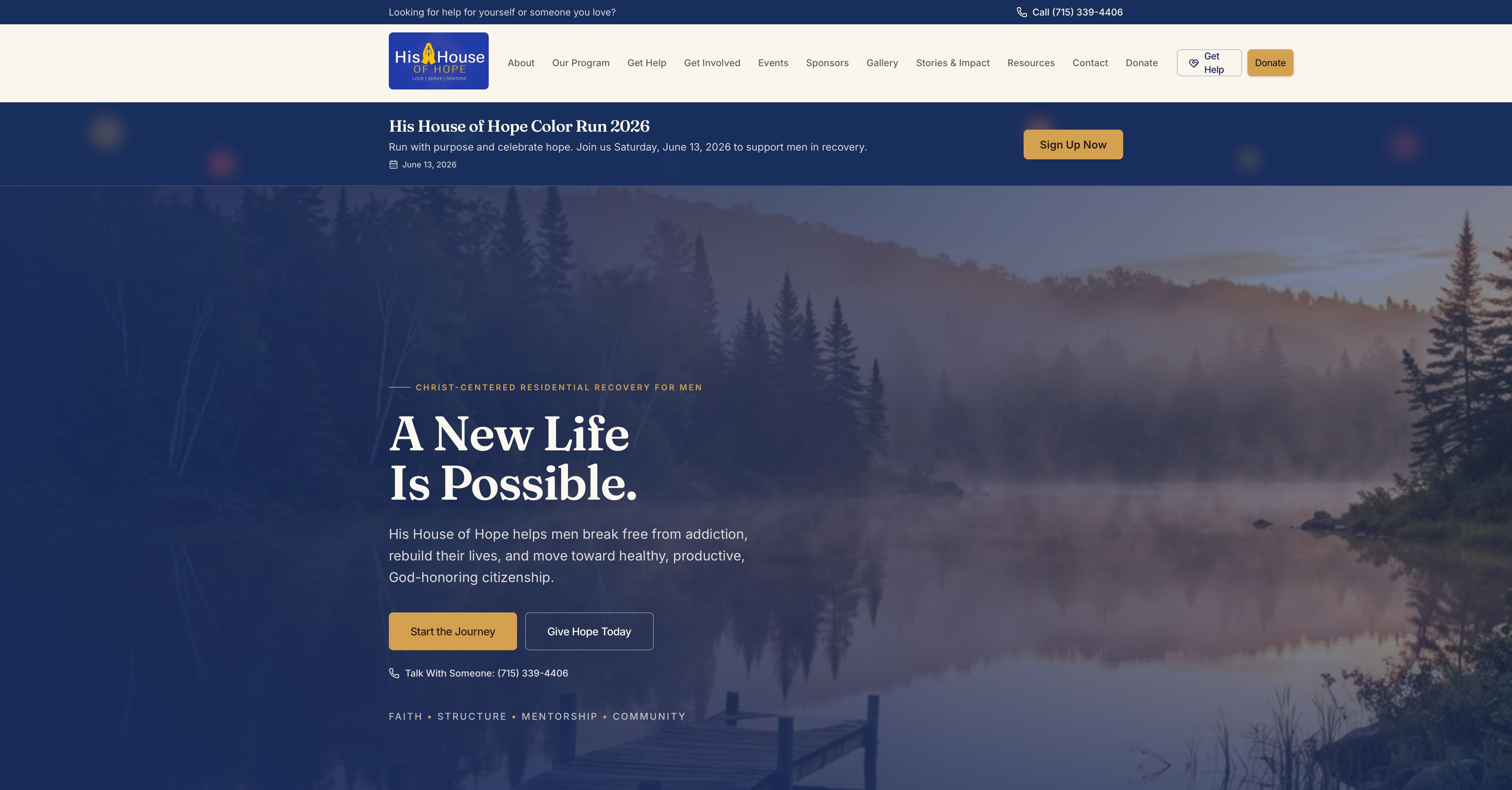 His House of Hope website built by Tech Turtle