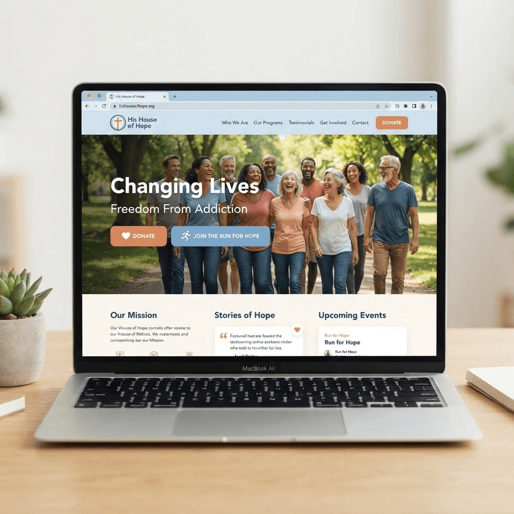 His House of Hope website designed by Tech Turtle