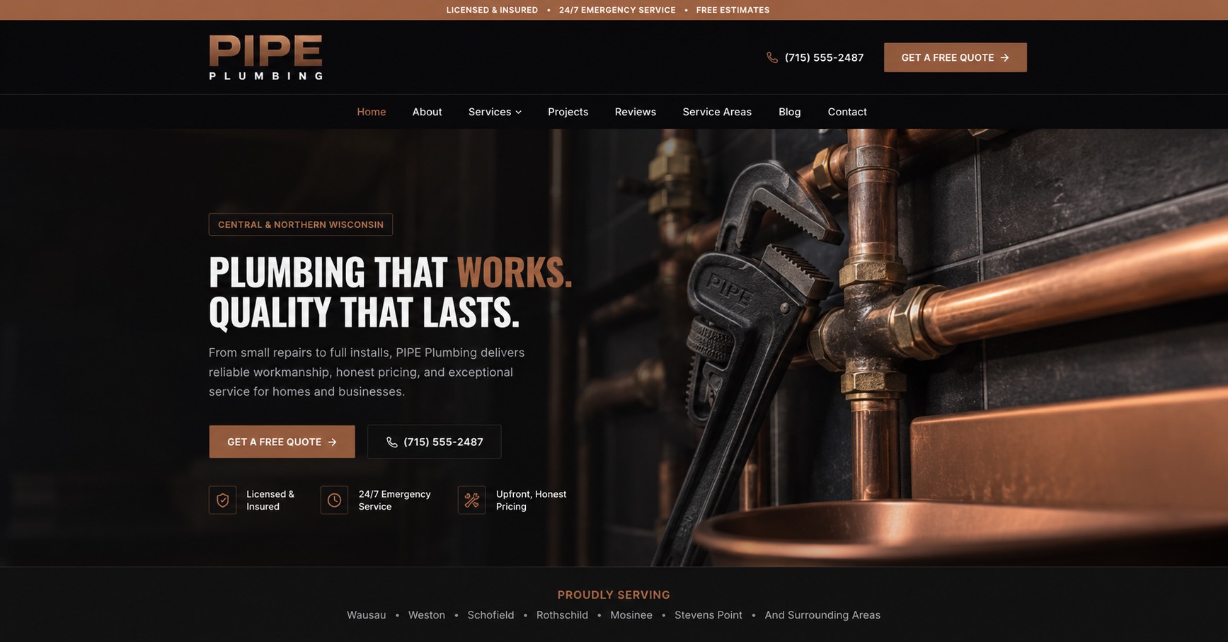PIPE Plumbing website by Tech Turtle