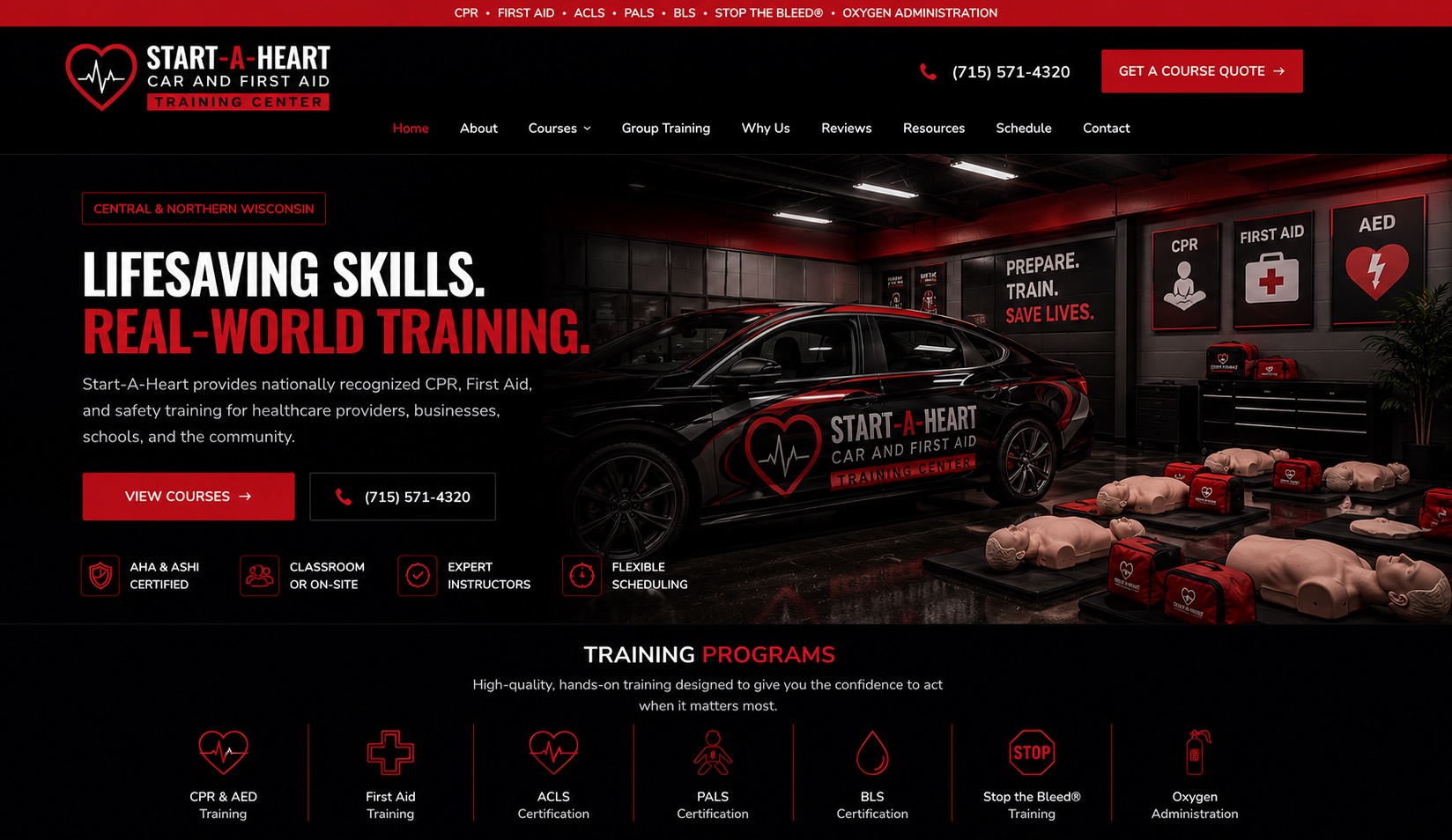 Start-A-Heart CPR website designed by Tech Turtle